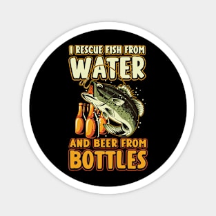 I Rescue Fish From Water And Beer From Bottles Funny Fishing Magnet